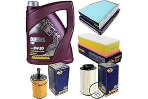 DIEDERICHS Filter Set Inspektionspaket 5 Liter MANNOL Motoröl Diesel TDI 5W-30 API SN/CF SCT Germany Innenraumfilter Luftfilter Ölfilter Kraftstofffilter