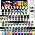 X ARTY HUB Airbrush Paint - 42 Colors with 120 ml Thinner, Iridescent, Neon and Metallic Air Brush Paints Acrylic Ready to Spray, Water-Based Airbrush Painting Set for Artists Beginners