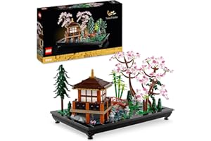 LEGO 10315 Icons Le Jardin Paisible, Kit de Jardinage Botanique Zen pour Adultes avec Fleurs de Lotus, Cadeau Personnalisable, Inspiré par Les Traditions Japonaises, Noël pour Femmes, Hommes