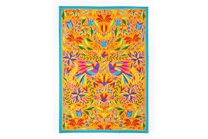 Excelsa Mexican Flowers Geschirrtuch, 100% Baumwolle, 70 x 50 cm, mit Knopfloch