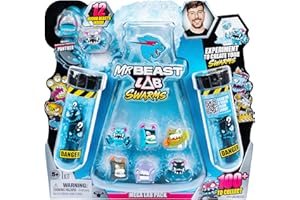 MrBeast Lab Swarms Mega Lab Pack, experimenta añadiendo Agua, agitando el Tubo de ensayo y revelando Doce x 1 Pulgada de MrBeast Personajes coleccionables temáticos, más de 100 para coleccionar