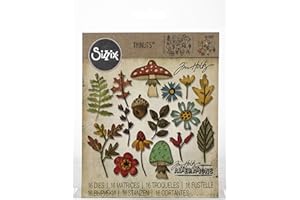 Sizzix Thinlits Troqueles 20PK Follaje funky