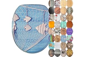 Sanilo Abattant WC avec frein de chute, Grande sélection de lunettes de toilette en bois, Finition de haute qualité (Navigation)