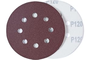 MIDO PROFESSIONAL ABRASIVE MIDO Professioanl Abrasive 125mm Sanding Discs 110 PCS Sandpaper 5 Inch 8 Hole Sanding Pads 120 Grit Sanding Disc Hook and Loop Round Orbital Sander Pads for Sanding
