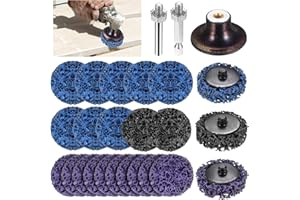 IYEREER 23 Pcs Discos CSD para Taladros, 50 mm Rectificadoras de Cubos de Rueda de 50 mm, Discos de Limpieza Gruesa de Carburo de Silicio para Lijar y Pulir óxido Metálico, con 2 Ejes