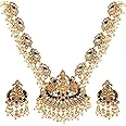 Shining Diva Fashion Latest Stylish Fancy Pearl Choker Traditional Jewellery Set for Women | Temple Necklace Set | Festive Wedding Party Necklace | 22k Gold Plated | Just Like Original Gold Jewellery