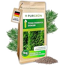 Purgrn Thuja-Smaragd-Dnger 1 kg  Extra Magnesium schtzt vor  Nadelverfrbungen  Frdert ein dichtes Wachstum  Tonmineralien fr einen  gesunden Boden  Heckendnger fr ca. 30 Pflanzen : Amazon.de: Garten