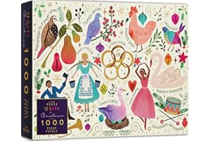 Elena Essex Christmas Puzzle - 12 Days of Christmas, Jigsaws 1000 Pieces for Adults, Snow Winter Gift, Size 50x70cm
