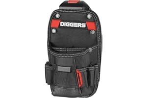 KIRNER Diggers Tools - Techniker Werkzeugtasche [ Profi Quik Klik System ] - Flexibel Kombinierbare Werkzeugtasche Gürtel - Hochwertige Gürteltasche Werkzeug für Elektriker, Dachdecker & Zimmerer