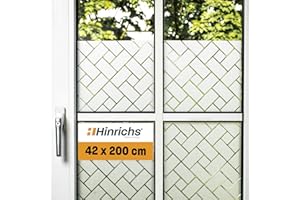 Hinrichs Vinilos para Cristales 42x200cm - Vinilo Adhesivo Cristal en Mate - Vinilo para Vidrios Vinilo Adhesivo Translúcido - Vinilo Espejo para Ventanas - Vinilo Adhesivo Espejos Incluso Rasqueta