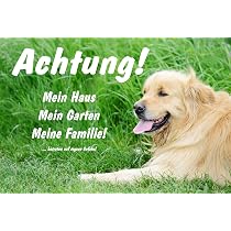 Warnschild „Vorsicht Hier Wache Ich – Hund“ – 30x20cm, Aluverbund, Wetterfest, Mit Bohrlöchern