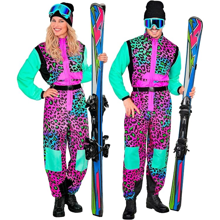 WILBERS & WILBERS 4495 - Retro Skianzug Mit 80er Jahre Print Für Damen, Skioverall, Schneeanzug, Für Aprés Ski Und Karneval