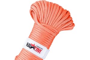 KADACTIVE Paracord Rope 550 Multifunction - 30meter - 7 Strand Nylon Cord - for Outdoor, Indoor Use - Crafting, Keychains, Camping, Survival Rope - Orange