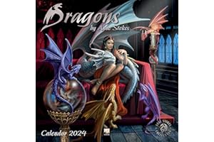 FLAME TREE GIFT Dragons by Anne Stokes Wall Calendar 2024 (Art Calendar)