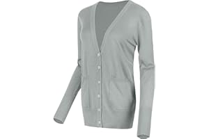 Urban GoCo Femmes Casual Cardigan en Tricot Pull à Manches Longues Classique Blouson Gilet avec Boutons