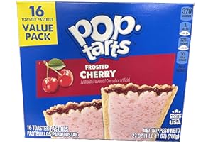 POP TARTS Kellogg's, Pop-Tarts, Frosted Cherry, 16 Count, 32oz Box (Pack of 2) by Pop-Tarts