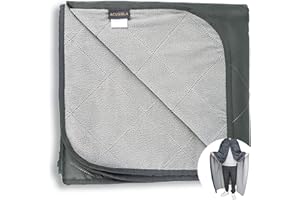 ‎ACUSHLA ACUSHLA wasserdichte Fleece-Decke, Campingdecke für kaltes Wetter, Outdoor, Strand, Picknick, Stadion, Fußball, Auto, isoliert, Winddicht, sandfest und maschinenwaschbar, 145x 200 cm, Grau