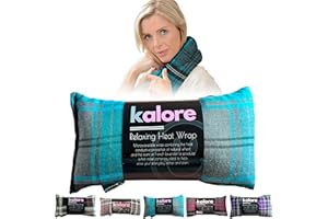 Termoforo Cervicale e Spalle - Cuscino Riscaldante per Microonde - Tessuto in Cotone Tartan e Cuscino Termico con Grano del Regno Unito di Kalore,Turchese