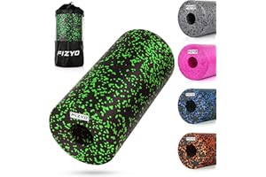 FIZYO Rouleau de fascia pour le fitness, le yoga et la rééducation, rouleau d'automassage pour le dos et la colonne vertébrale, Foam Roller en mousse EPP moyennement dure (Vert, 30 x 15 cm)
