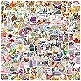 200 Pcs Cute Preppy Waterprof Vinyl Stickers Sticker Packs for Suitcase Guitar Water Bottle Laptop Guitar Phone Case Kindle MacBook Scrapbook Scrapbooking Journal Adults