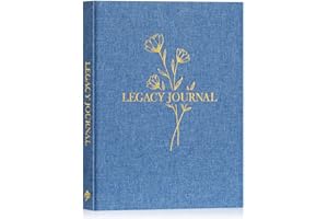 Lanpn Grandparents Legacy Journal Book with Prompts, Tell Me Your Life Story Memory Book to Fill Out, Mom Story Family Memory Book Keepsake Generational Journal, Grandpa Grandma Parents Gift, Blue