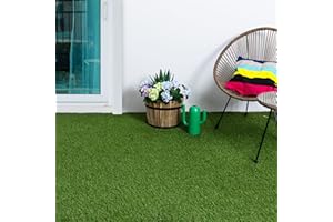 Steffensmeier Kunstrasen Springfield | Sonnenstunden: 12.000 | 18 mm | Outdoor |Balkon, Garten | Meterware Grün, Größe: 100x100 cm