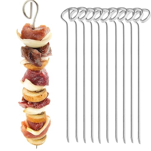 Grillspieße 10er-Set, Edelstahl, 21 cm