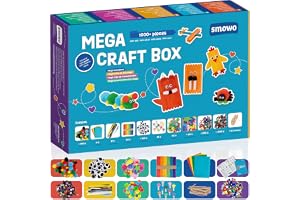 Smowo® Mega Pysselset Startset – Kreativ Pyssellåda Mix med Bastelidéer – Färgglad Pysselbox för Barn Flickor och Pojkar