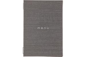 DAG Style, Porte-menu Restaurant A5 Line Italy, Menu Restaurant avec inscription "menu" Couleur Gris, PU, 100% Made in Italy