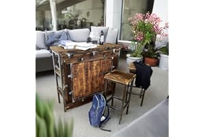 CHYRKA® “SAMBOR” - Bancone da bar, in stile vintage, design industriale, realizzato a mano, in legno e metallo (bancone da 120 cm)