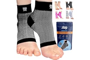 Plantar Fasciitis Socks for Instant Foot Pain Relief by Bitly - Premium Compression Socks Essential for Athletes - Superior Heel, Ankle, Arch & Foot Compression Sleeve Support, Black X-Large (1 Pair)