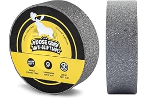 Safestep Moose Grip High-Traction Non-Slip Tape Easy-Clean Non-Slip Tape for Indoor Stairs, Floors & Ramps, Durable, PVC-Free, UV-Resistant Safety Grip, 15 m x 5 cm, Grey