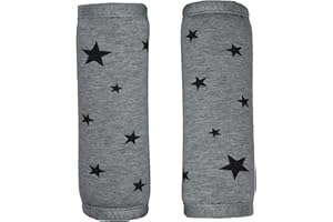 BEYBI® Pack protector arnés universal sillas auto, sillas de paseo, tronas...suave punto algodón, ajustable mediante velcro (GRIS)