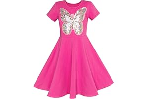 Sunny Fashion Vestido para niña Búho Helado Mariposa Lentejuela Todos los días 7-14 años