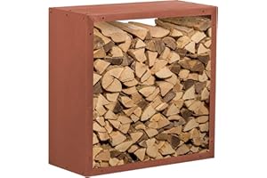 prima terra Kaminholzregal Kaminholzunterstand Brennholzregal Kaminholz Aufbewahrung Bausatz Edelrost Maße 78x78cm Tiefe 35cm