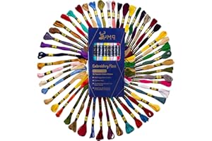 UMC STAG Pack of 50 Popular Colours Premium Embroidery Thread | 100% Egyptian Cotton Premium Skeins | Cross Stitch Embroidery Floss | Oeko TEX Certified Stranded Cotton | Ideal for Arts & Crafts