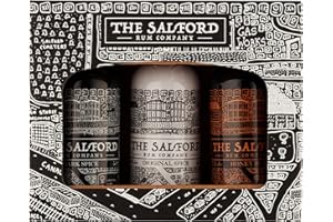 The Salford Rum Company Miniature Gift Set 3 x 5cl - Original (40% ABV), Dark Spiced (40% ABV) & Honey Rum (37.5% ABV) - Spirit Drinks Set - Tasty, Delicious & Thoughtful Gift Idea For All Occasions