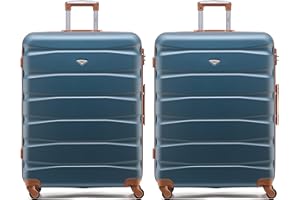 Flight Knight Set of 2 Premium Suitcases - Extra Stong Lightweight Luggage - Hardcase Suitcases with 4 Wheels & Built in Lock - (Set of 2 XL+XL)
