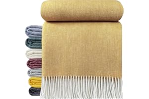 ‎STTS INTERNATIONAL STTS International Wool Blanket, 100% Virgin Wool Blanket in Various Colours, Tirol Wool Blanket, Plaid, Coverlet, 140 x 200 cm