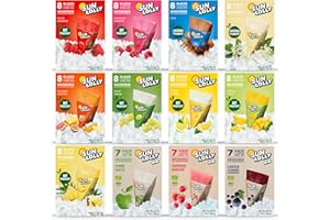 Sun Lolly Wassereis XXL 12er Pack | Erdbeere, Himbeere, Cola, Holunderblüte, Exotisch, Weintraube, Zitrone, Mango, Ananas | Bio Apfel, Cassis, Himbeere | 9 x 480 ml, Bio 3 x 420 ml