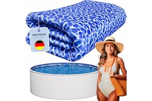 poolomio® Poolinnenfolie blau Marmor für Rundbecken 460 x 120 cm | 0,35 mm Stärke | Innenhülle Pool aus hochwertigem PVC | Ersatzfolie mit 10 cm Überlappung