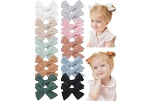 Jollybows 20 Pezzi Fiocchi Capelli Bambina da 8,9 cm, Mollette Capelli Bambina Completamente Foderato Alligatore Clip Accessori per Capelli per Bambini Bambine