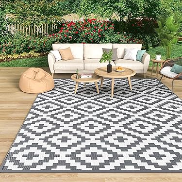 EVOCAMP Buitenkleed 270x300 cm, Kunststoftapijt, weerbestendig en licht, Picknickdeken voor buitengebruik, voortenttapijt van kunststofvezels, geschikt voor terras en balkon