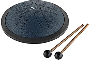 Sonic Energy Steel Tongue Drum – Mini Tank Drum w tonacji A-dur – Instrument ze Stali Nierdzewnej do Medytacji, Jogi, dla Dzieci – W Zestawie Pałeczki i Woreczek (MSTD2NB)