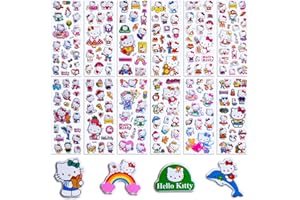 Chukua 12 Sheets Hello Kitty Stickers, 3D Puffy Stickers for Children, Sanrio Stickers for Party Bags, Cute Stickers Kawaii, Stickers for Girls for Skateboard, Laptop, Scrapbook, Bike, Car