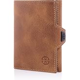 TRUSADOR Verona Unisex RFID Trifold Deri C&uuml;zdan &Ouml;n Cep, Konyak Taba, K&uuml;&ccedil;&uuml;k, Kartlıklı