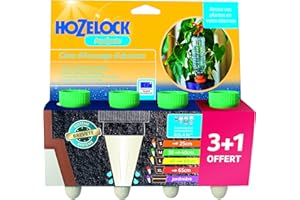 HOZELOCK - Système d'Arrosage Goutte-à-Goutte Autonome Aquasolo - Taille M (x4) : Arrosage d'Absence, Idéal pour Plante en Pot, Jardinière, Fleurs et Potager, Cône Vert en Céramique [2717 3465]
