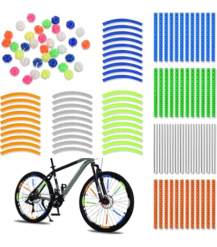 36 Réflecteurs De Rayons MOLZINY – ABS Réfléchissant 360° – 6 Couleurs – S'adapte à La Plupart Des Vélos – Sans Pile