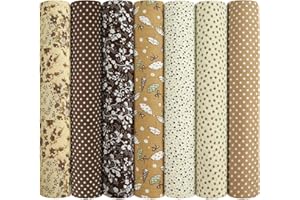 AOOSA 7 Piezas Diseño de Retales Telas 50x50cm, 100% Tela algodón Telas Patchwork, Cuadrada Florales Precortados para Costura, Acolchado, Decoración de Bricolaje, Trabajo a Mano, Textil Manualidades