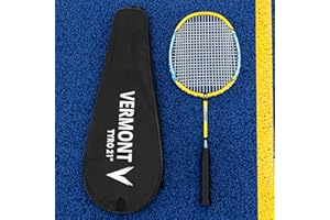 Vermont Tyro Badminton Racket | 21”, 23” & 27” Rackets | Durable Steel & Aluminium Construction | Blue & Yellow Design | Entry Level Badminton Racket | Perfect For Schools
